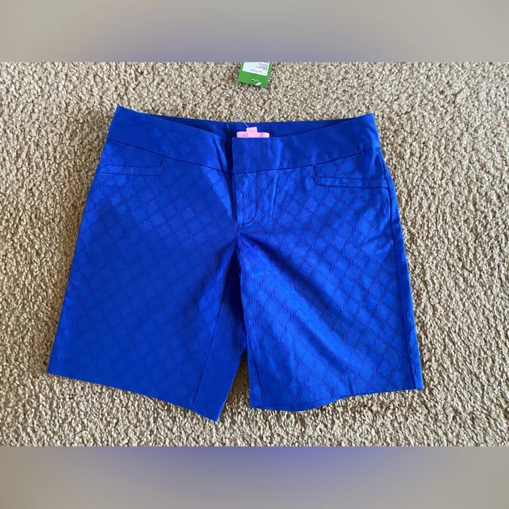 NWT Lilly Pulitzer Gardinia Shorts Brilliant Blue 9 Inch Size 0 - Picture 3 of 4